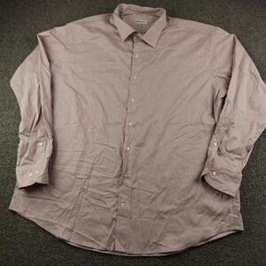 Peter Millar Shirt Mens 2XL XXL Red White Micro Check Performance Button Up LS